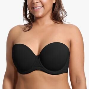 Delimira Underwire Contour Multiway Full Coverage Strapless Bra in Black NWT